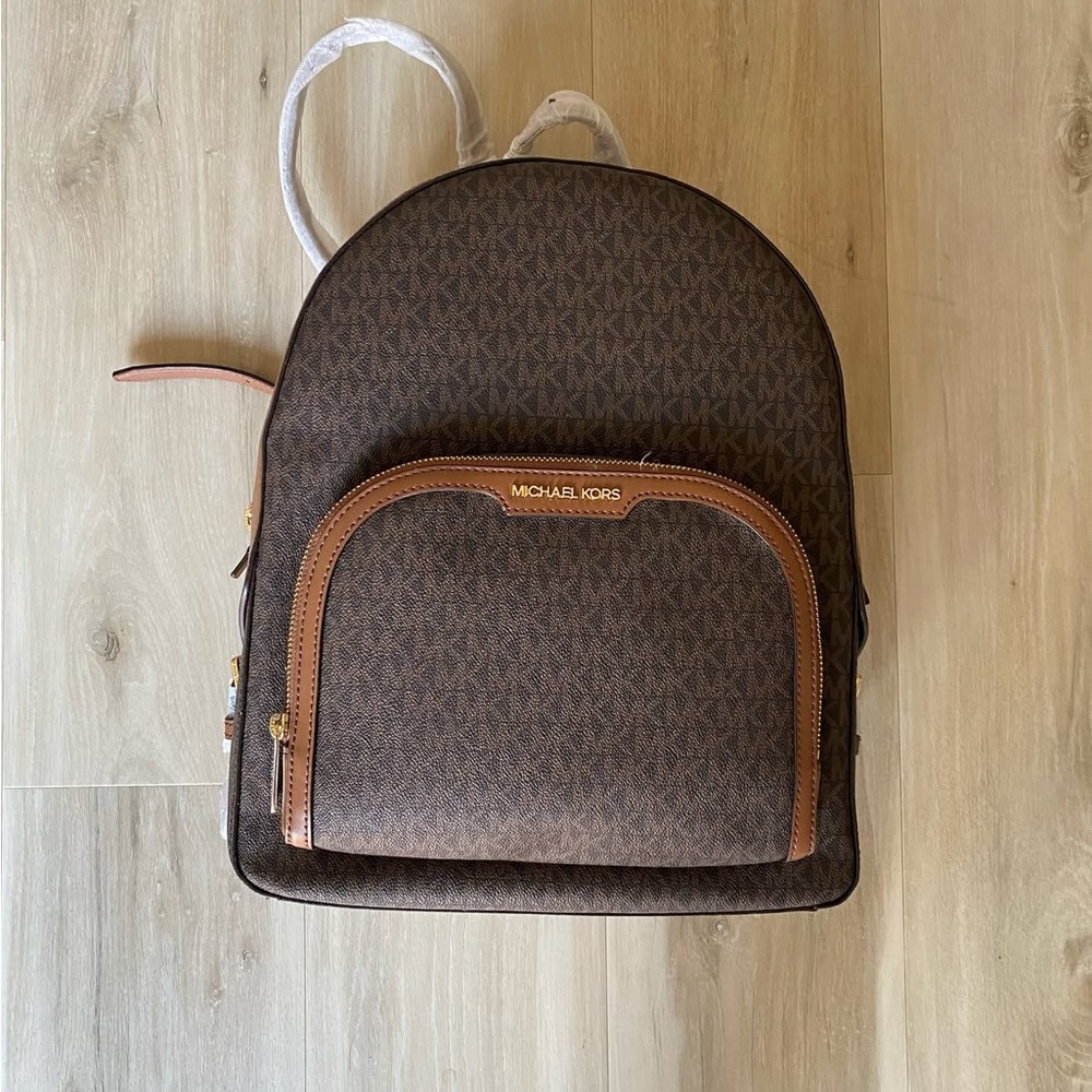 Michael Kors Dark Brown Logo Backpack